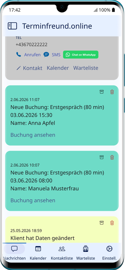 Terminfreund App Ansicht 1